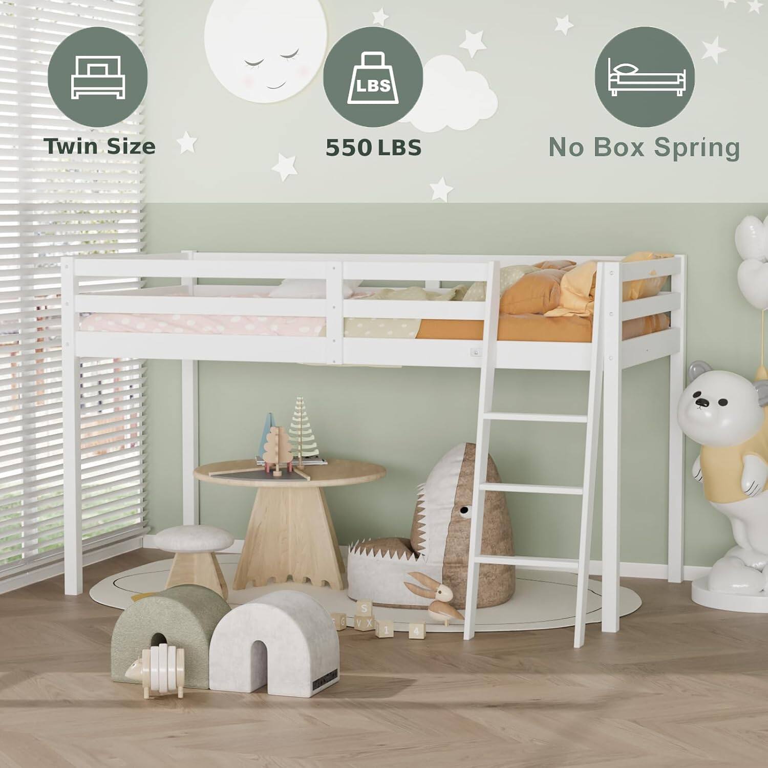 Twin Size  
550 LBS  
No Box Spring