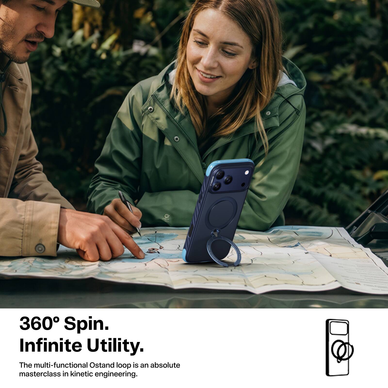 360° Spin.  
Infinite Utility.  
The multi-functional Ostand loop is an absolute masterclass in kinetic engineering.