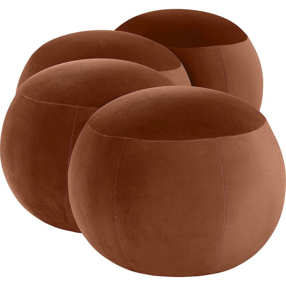 Alt View 4. Meridian Furniture - Apollo Cognac Velvet Bench - Brown.