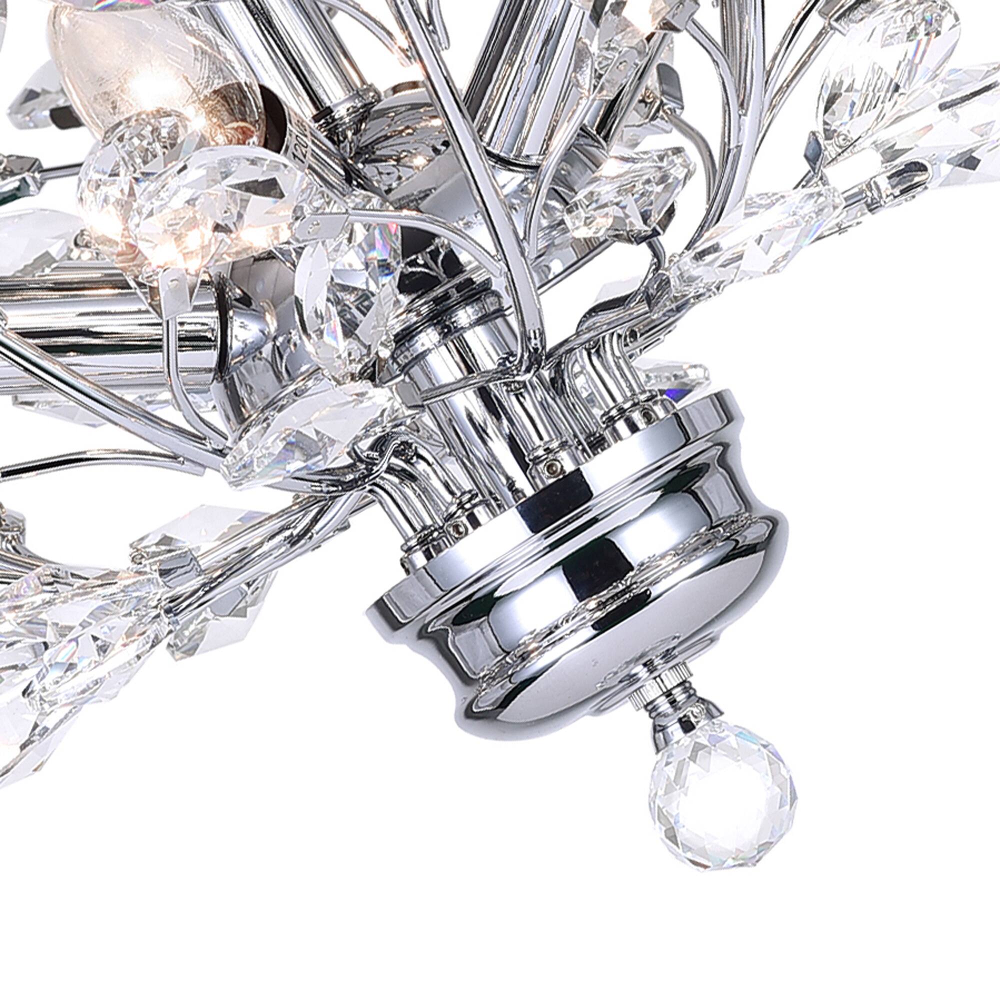 Left. CWI Lighting - Ivy 3 Light Drum Shade Flush Mount With Chrome Finish - Chrome.