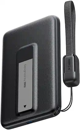 INIU - Magnetic Power Bank, Qi2 5000mAh Ultra Compact Portable Charger with Foldable Stand for iPhone 17/16/15/14/13/12 Series - Black