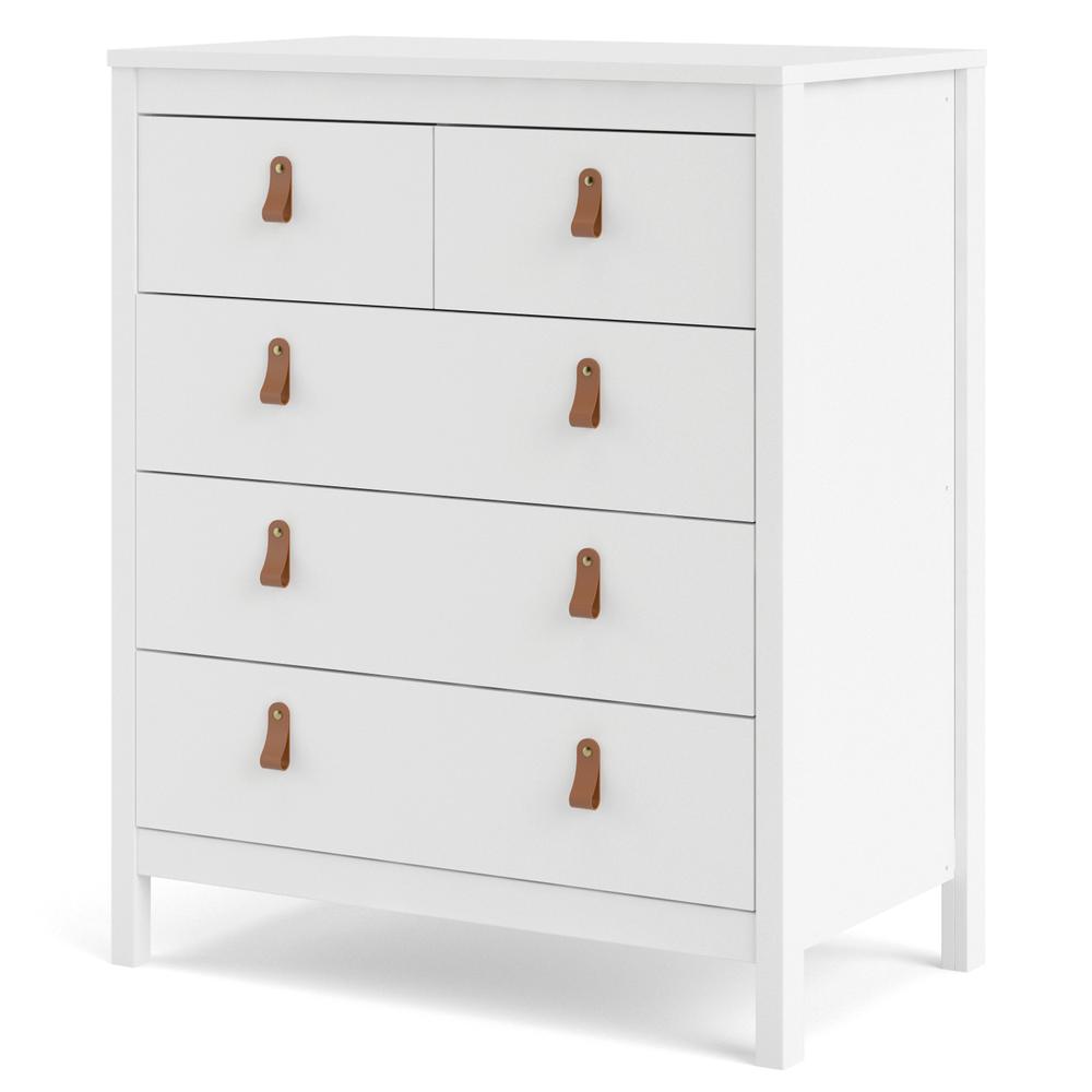 Left. Tvilum - Madrid 5 Drawer Chest - White.