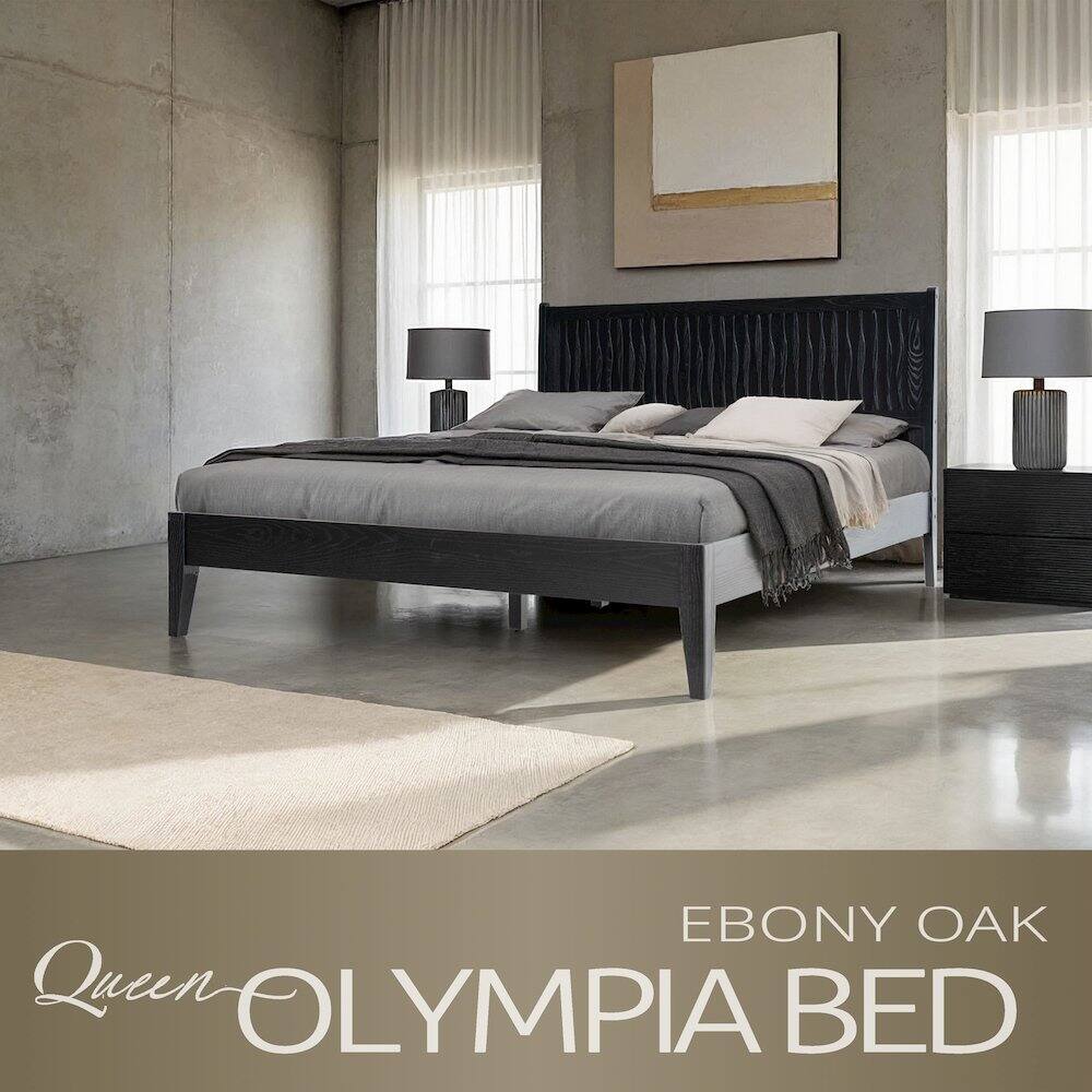 EBONY OAK Queen OLYMPIA BED