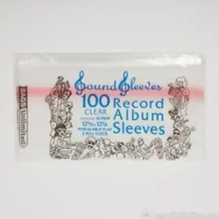 BAGS Unlimited
Sound Sleeves
100 Record CLEAR Album Sleeves
12% 12% 3 Mil Thick FLAP Sleeves
BanUnlimited.com