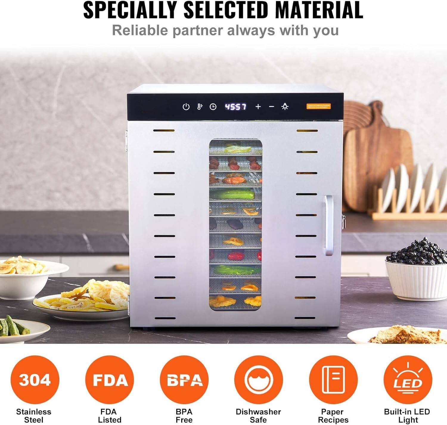 Specially Selected Material  
Reliable partner always with you  

304 Stainless Steel  
FDA Listed  
BPA Free  
Dishwasher Safe  
Paper Recipes  
Built-in LED Light