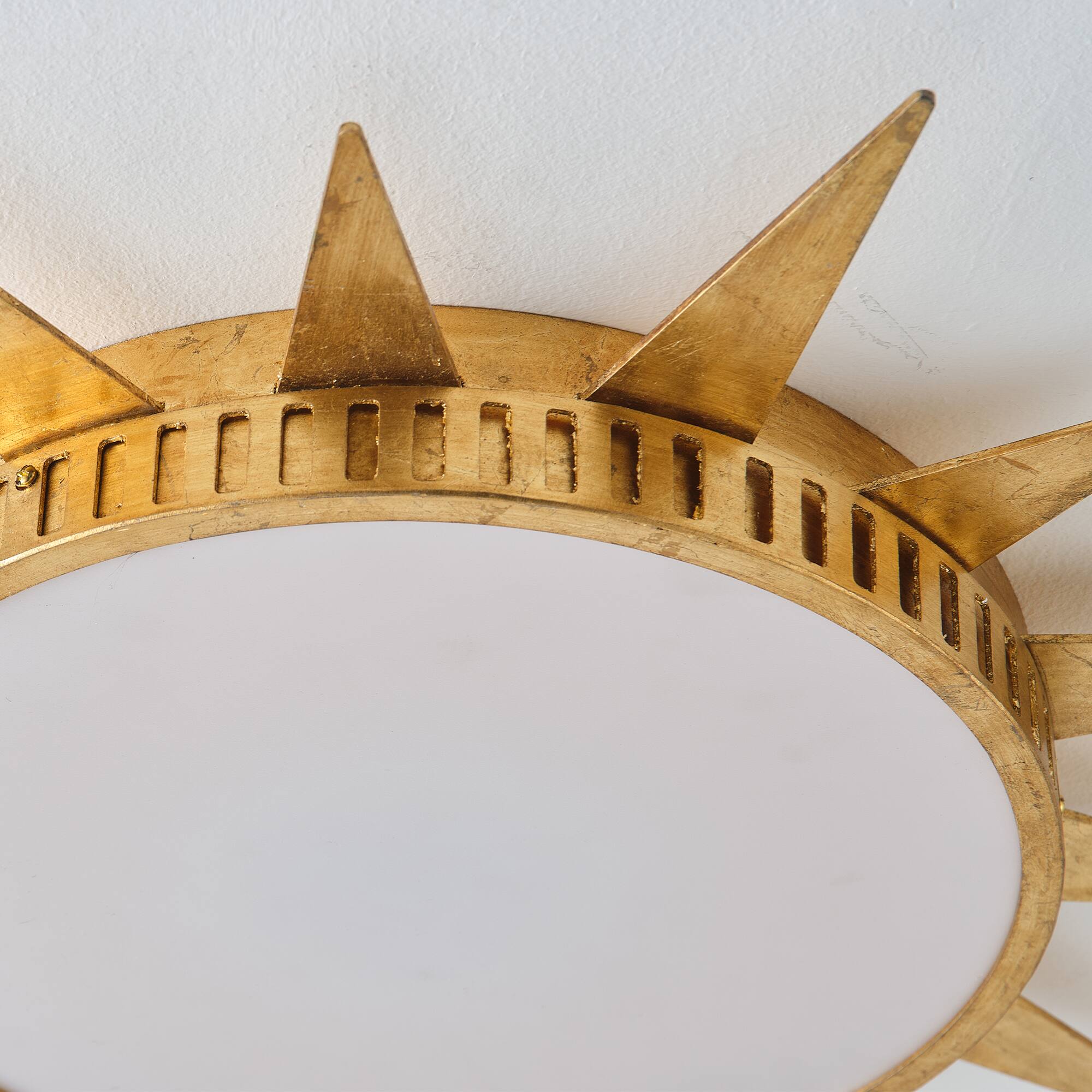 Alt View 5. Parrot Uncle - 25.2 in. Integrated LED Vintage Gold Sun Burst Ceiling Light - Gold.