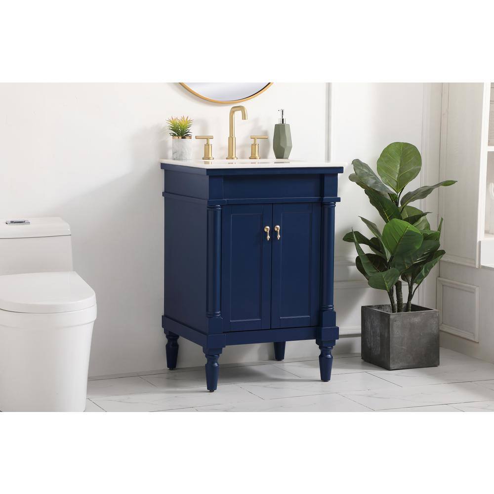 Alt View 9. Elegant Kitchen and Bath - 24 inch Single bathroom vanity in blue - Blue.