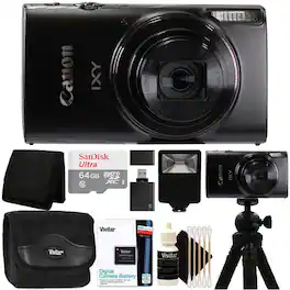 Canon - PowerShot IXY 650 HS Camera with 64GB Memory + Complete Accessory Kit Great for Gifts - Black