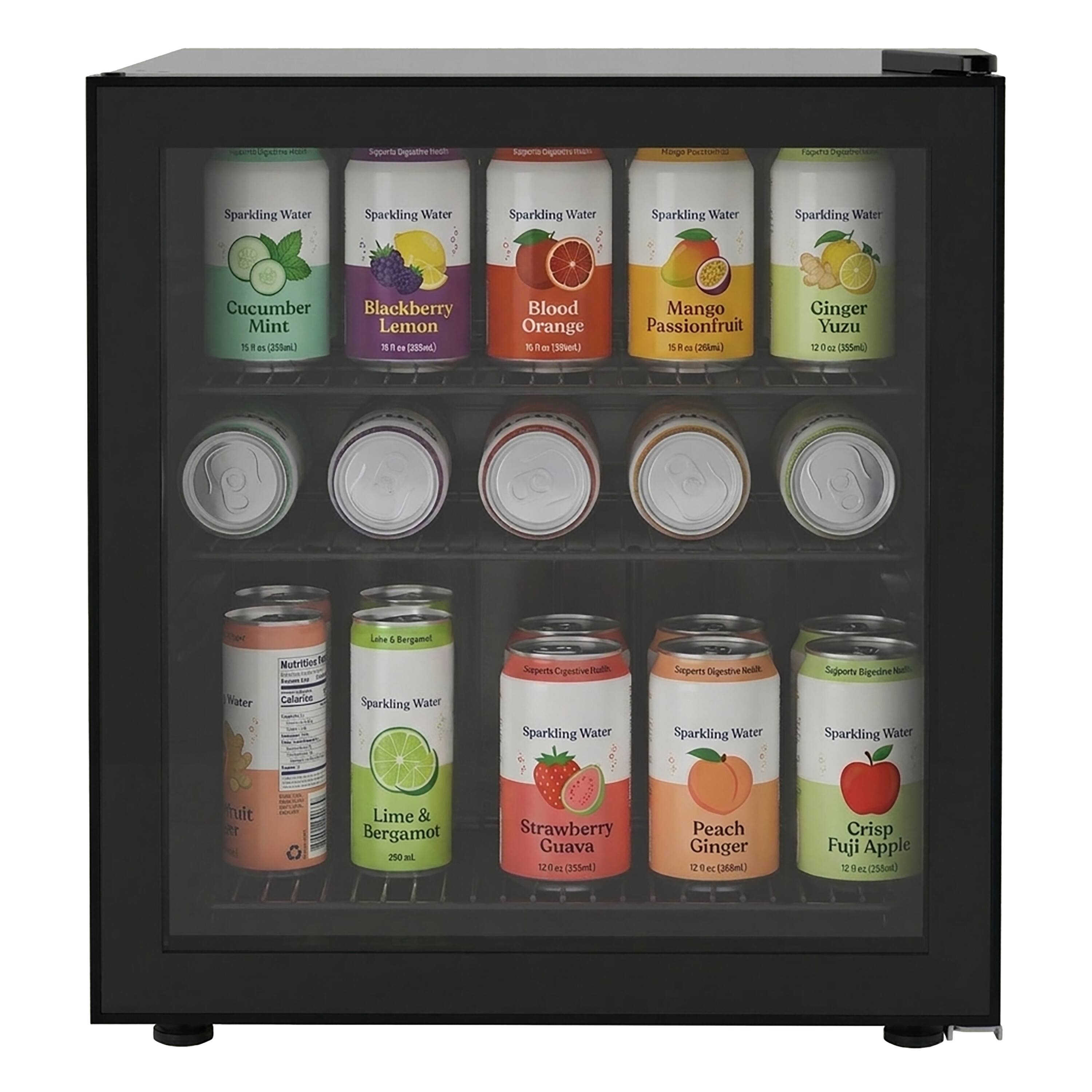 Sports Digestive Health Sparkling Water:  
- Cucumber Mint (15 fl oz, 255ml)  
- Blackberry Lemon (15 fl oz, 255ml)  
- Blood Orange (15 fl oz, 255ml)  
- Mango Passionfruit (12 fl oz, 355ml)  
- Ginger Yuzu (12 fl oz, 355ml)  
- Lime & Bergamot (12 fl oz, 355ml)  
- Strawberry Guava (12 fl oz, 355ml)  
- Peach Ginger (12 fl oz, 355ml)  
- Crisp Fuji Apple (12 fl oz, 355ml)