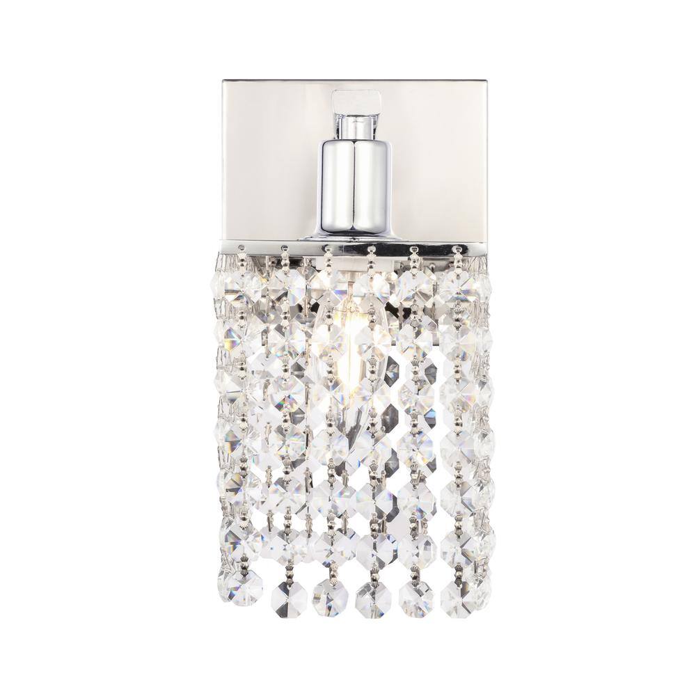 Alt View 6. Living District - Phineas 1 light Chrome and Clear Crystals wall sconce - Chrome And Clear Crystals.