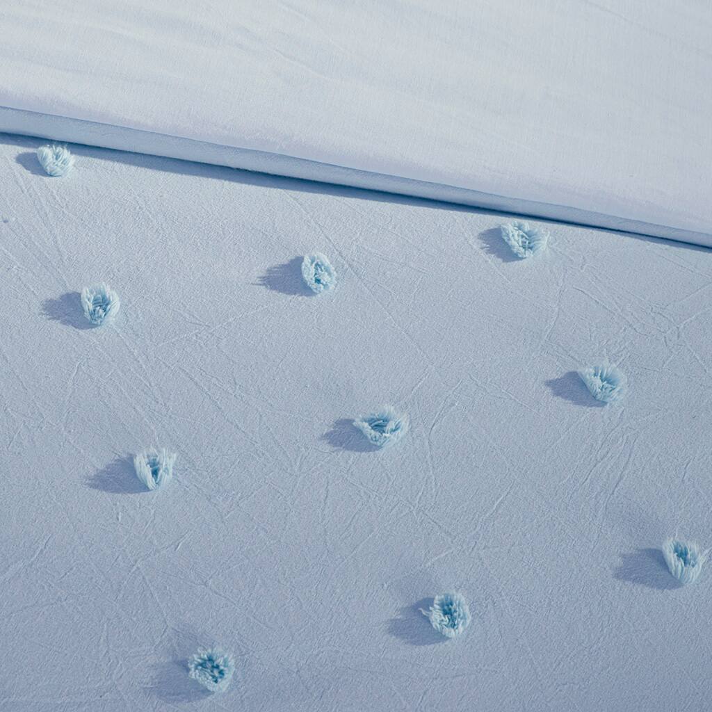 Alt View 5. Gracie Mills - Gracie Mills Mikel Chenille Dot Cotton Jacquard Comforter Set with Euro Shams and Throw Pillows - Blue.