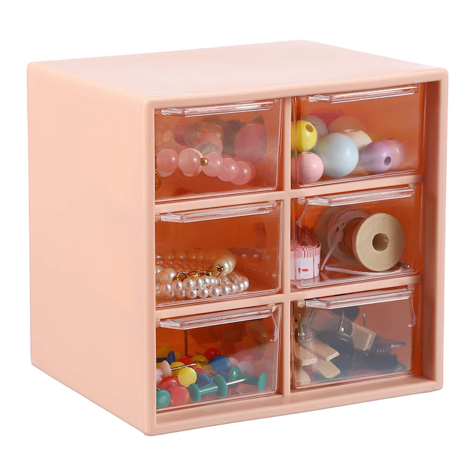 Unique Bargains - Mini Storage Drawers for Desk, Plastic Desktop Teacher Desk with 6 Drawers Organizer Box for Supplies Bathroom - Pink price history on PriceWatchPro