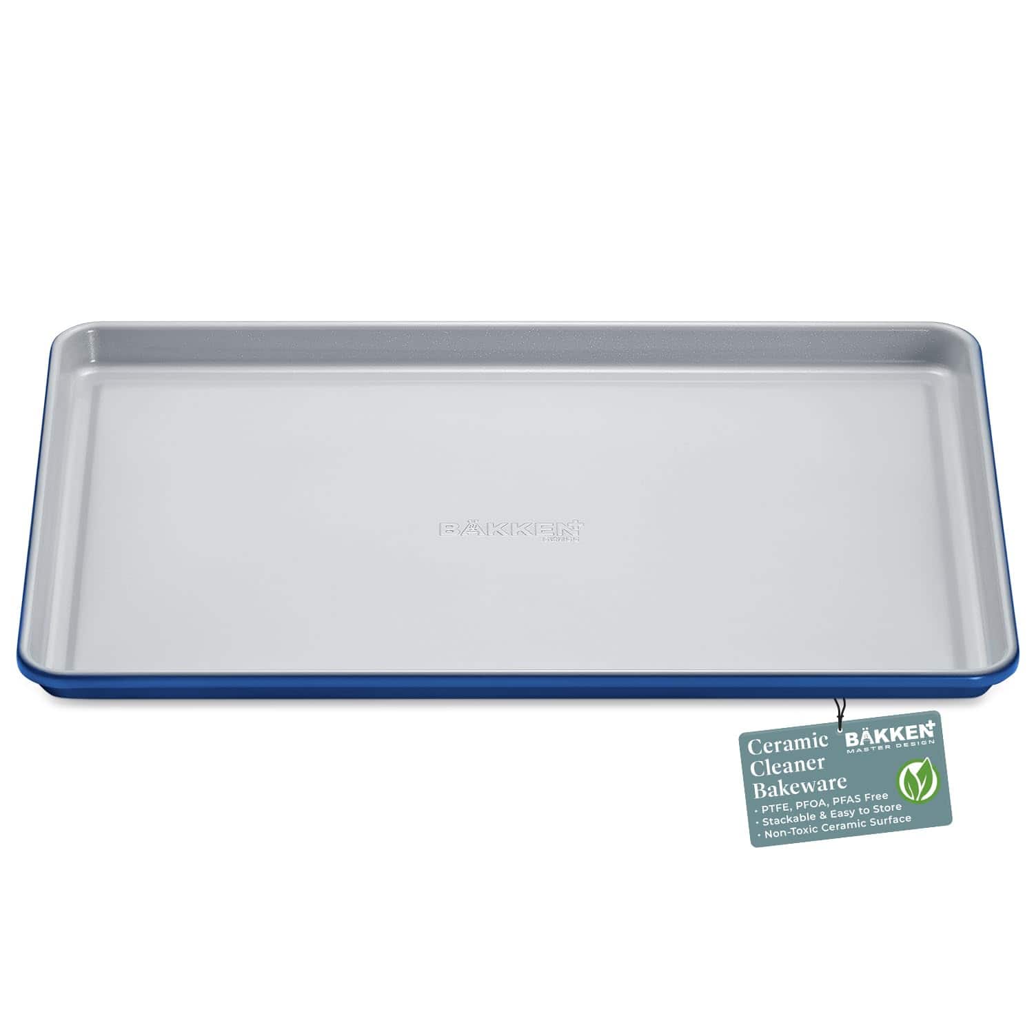 Bakken- Swiss - Premium 15.5"x10" Baking Sheet – Non-Toxic Ceramic, PFOA/PFAS Free, Non-Stick, Great for Baking & Roasting - Blue