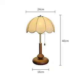 Cluzine - Vintage Chinese Solid Wood Table Lamp Dimmable Eye Protection for Living Room Bedroom Homestay