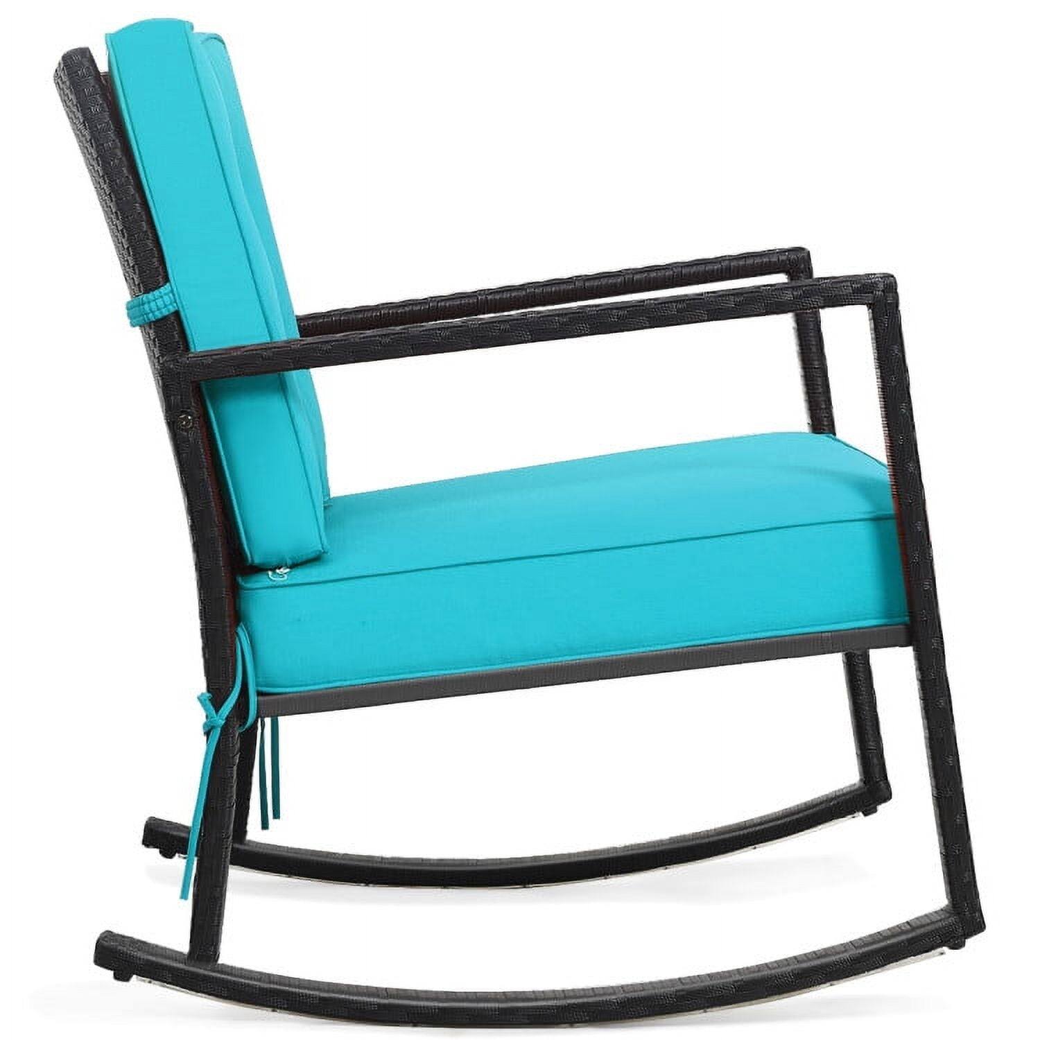 Alt View 1. Kadyn - Patio RockerOutdoor Cushion LawnOutdoor Garden Rattan Glider Rocking Chair Furniture for PorchBackyardIndoor and - Green.