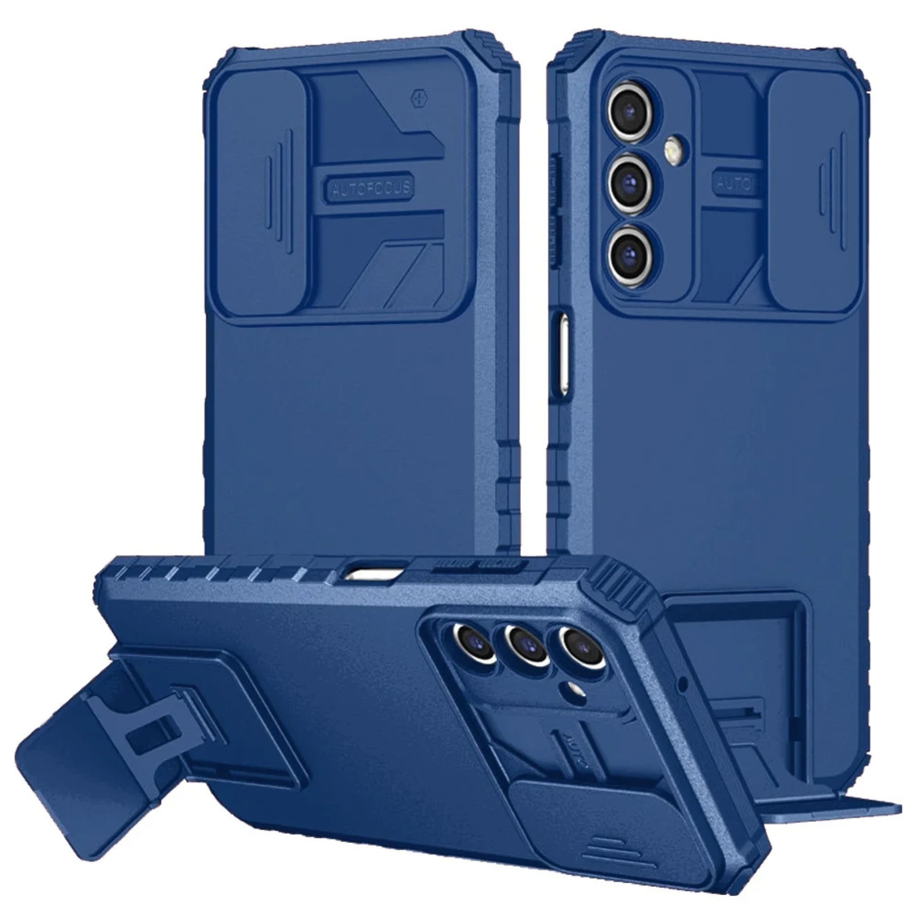 Kitcheniva - Shockproof Sliding Lens Cover Kickstand Case With Tempered Glass For Samsung S23 FE 5G - Blue price history on PriceWatchPro