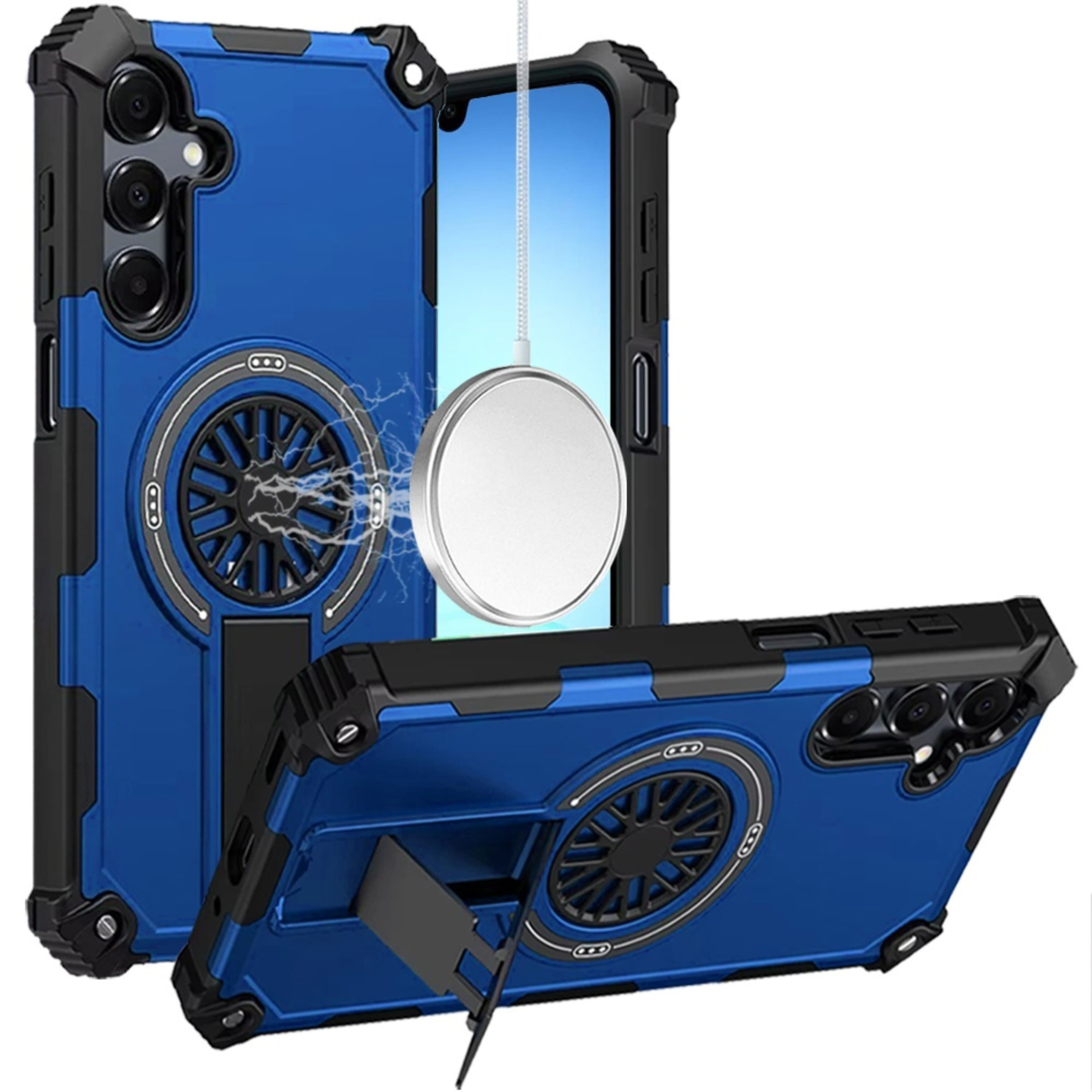 Kitcheniva - Dual Layer Magnetic Circle Pop Out Stand Case With Tempered Glass For Samsung A17 5G - Blue price history on PriceWatchPro