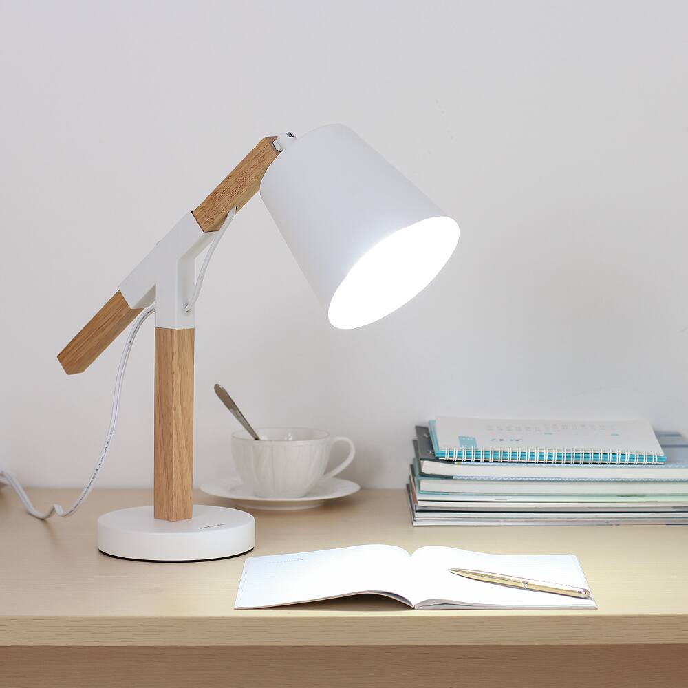 Back. Oumilen - White Square Column Table Lamp.