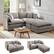 Front. KERDOM - Loveseat Sofa Modular Sectional Sofa Small Couch with 2 Ottomans & Pillows for Small Space Convertible 2 Seater Couch - Grey.