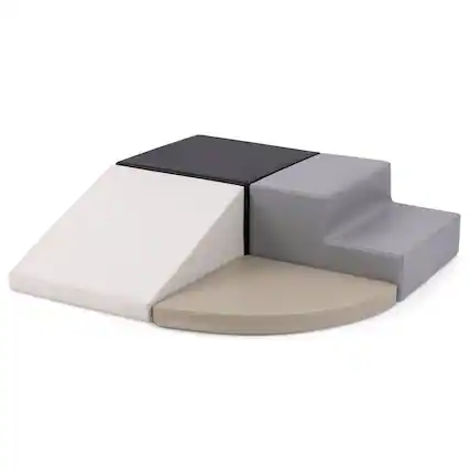 Front. Gymax - Gymax Climb & Crawl Foam Block Play Set for Children Development Indoor Active Play - Black, Gray.