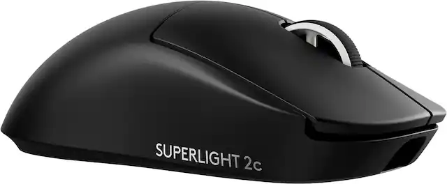 Front. Logitech - PRO X SUPERLIGHT 2c LIGHTSPEED Lightweight Compact Wireless Optical HERO 2 Sensor 44 000 DPI Gaming Mouse for PC - Black.
