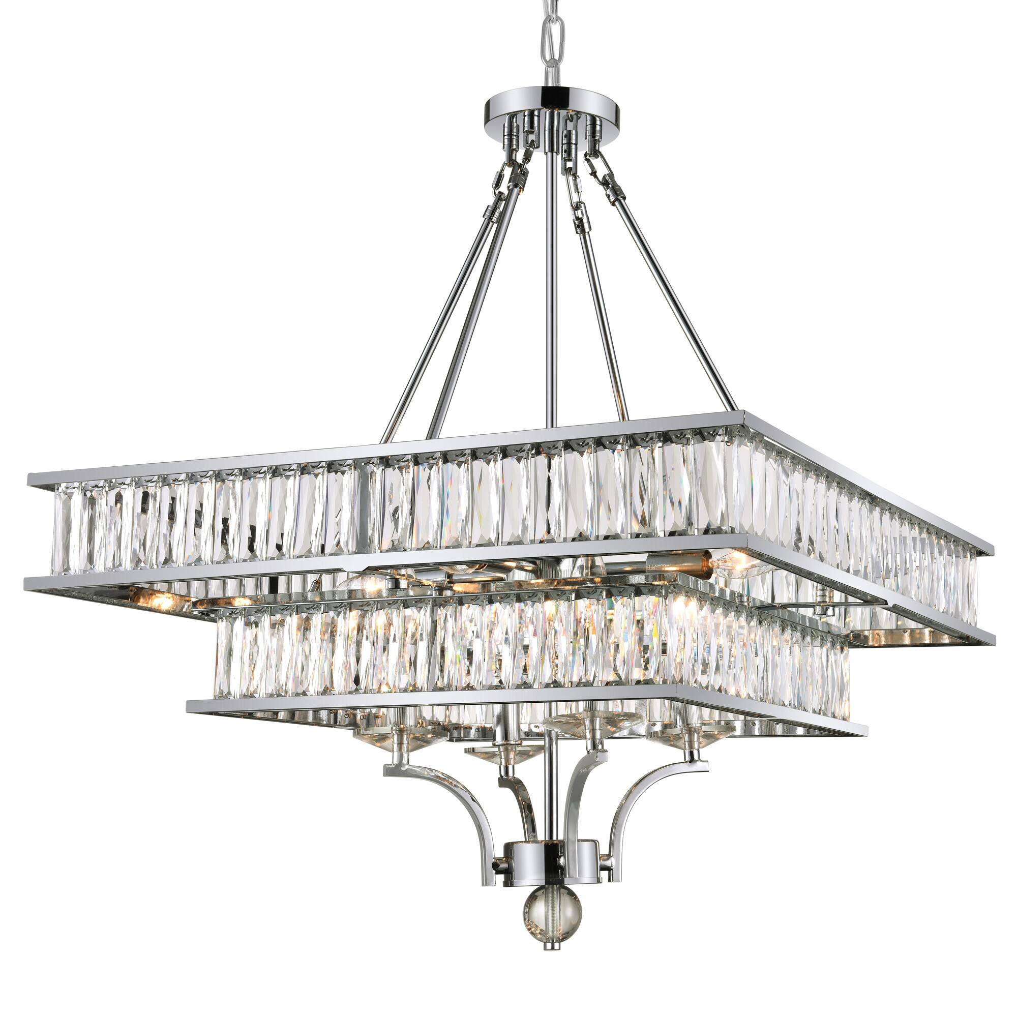 Angle. CWI Lighting - Shalia 8 Light Chandelier With Chrome Finish - Chrome.