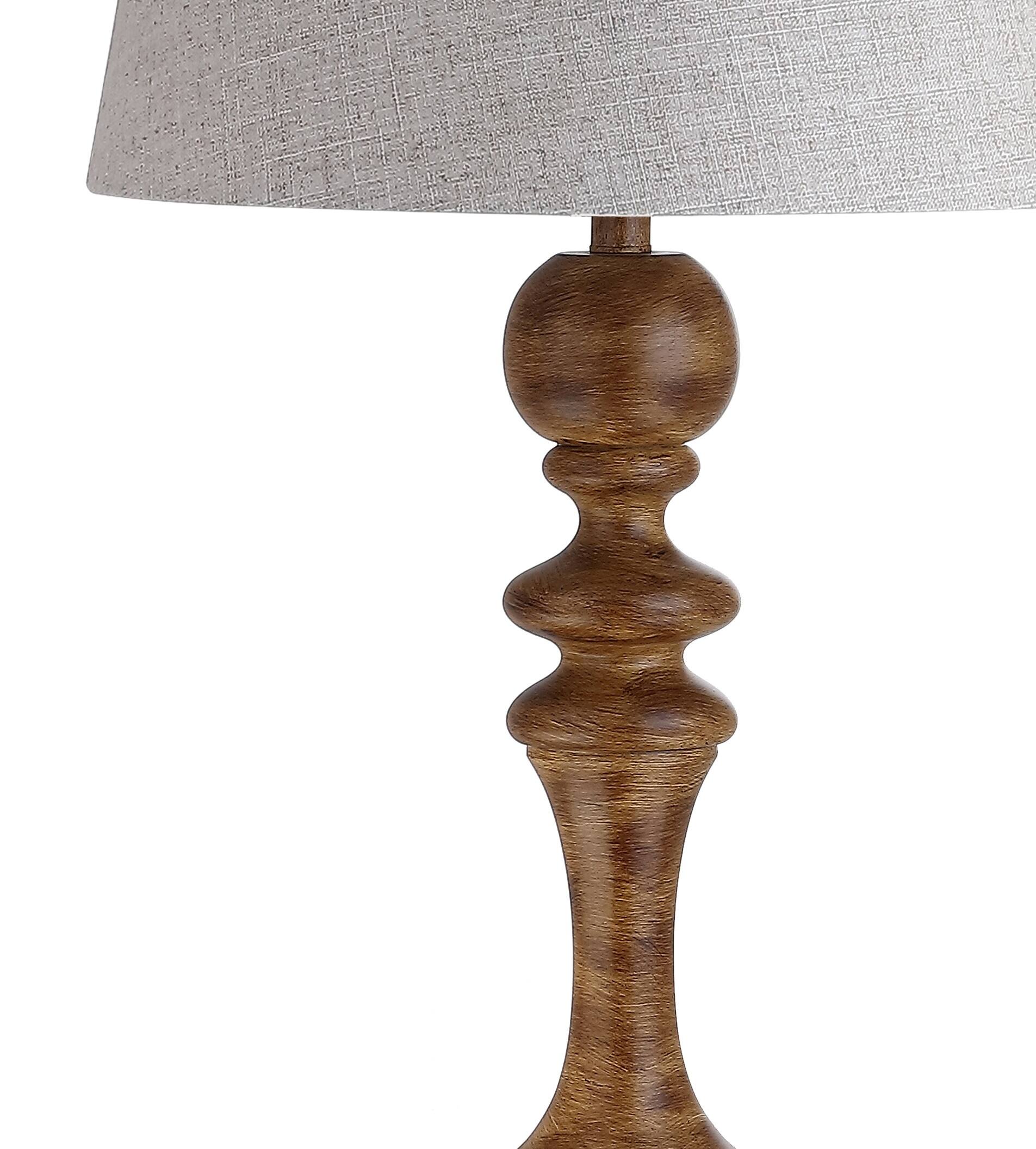 Alt View 4. Jonathan Y - Taylor 67" Rustic Farmhouse Spindled Resin LED Floor Lamp, Brown Wood Finish - Brown Wood Finish.