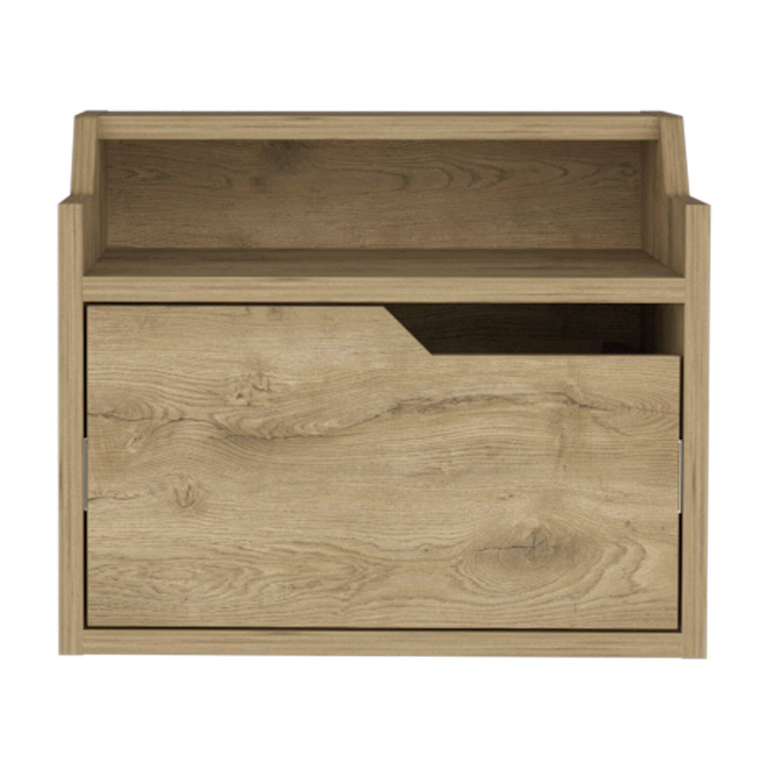 Treevol Furniture - Floating Nightstand Chester, Bedroom, Macadamia - Beige