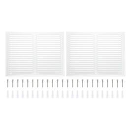 Unique Bargains - 16x16" Attic Vent Soffit Vent, 2pcs Aluminum Alloy Rectangular HVAC Air Vent Cover, Metal Return Grille Louver - White