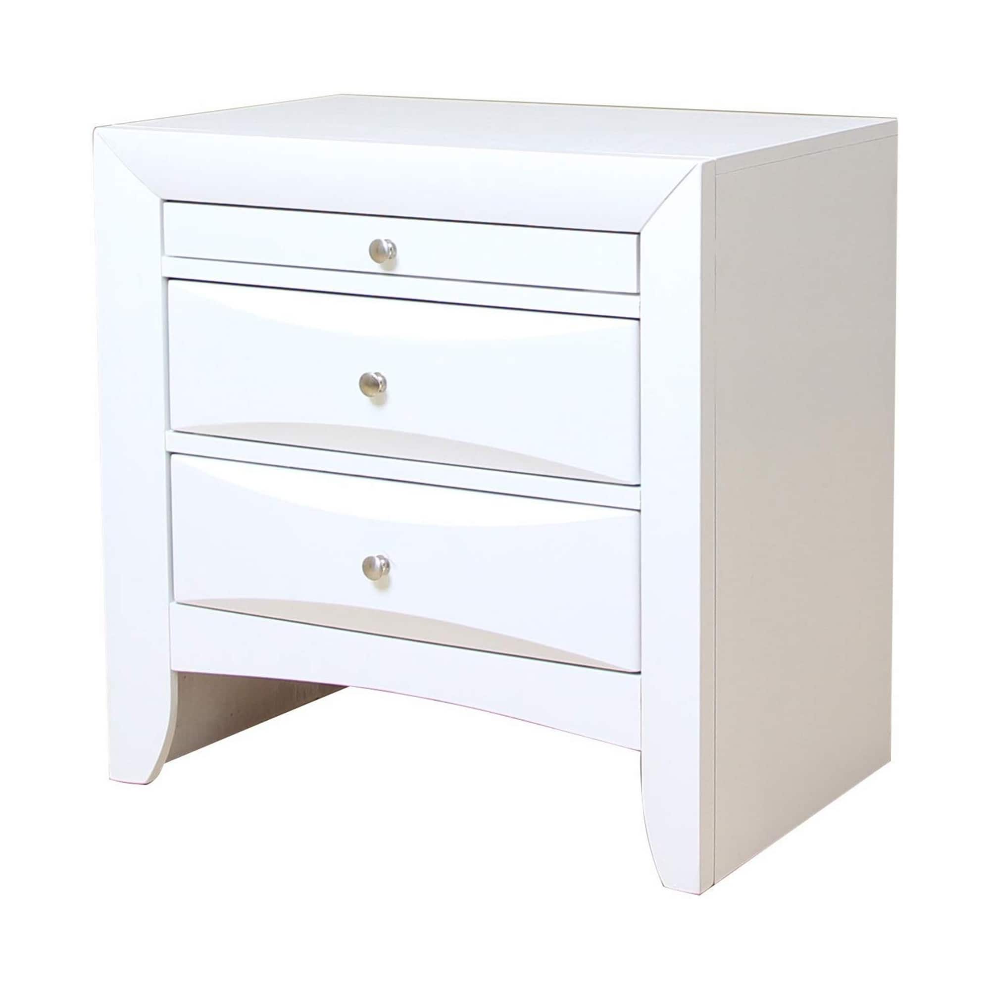 Manhattan Lane - Contemporary 3 Drawer Wood Nightstand By Ireland - White