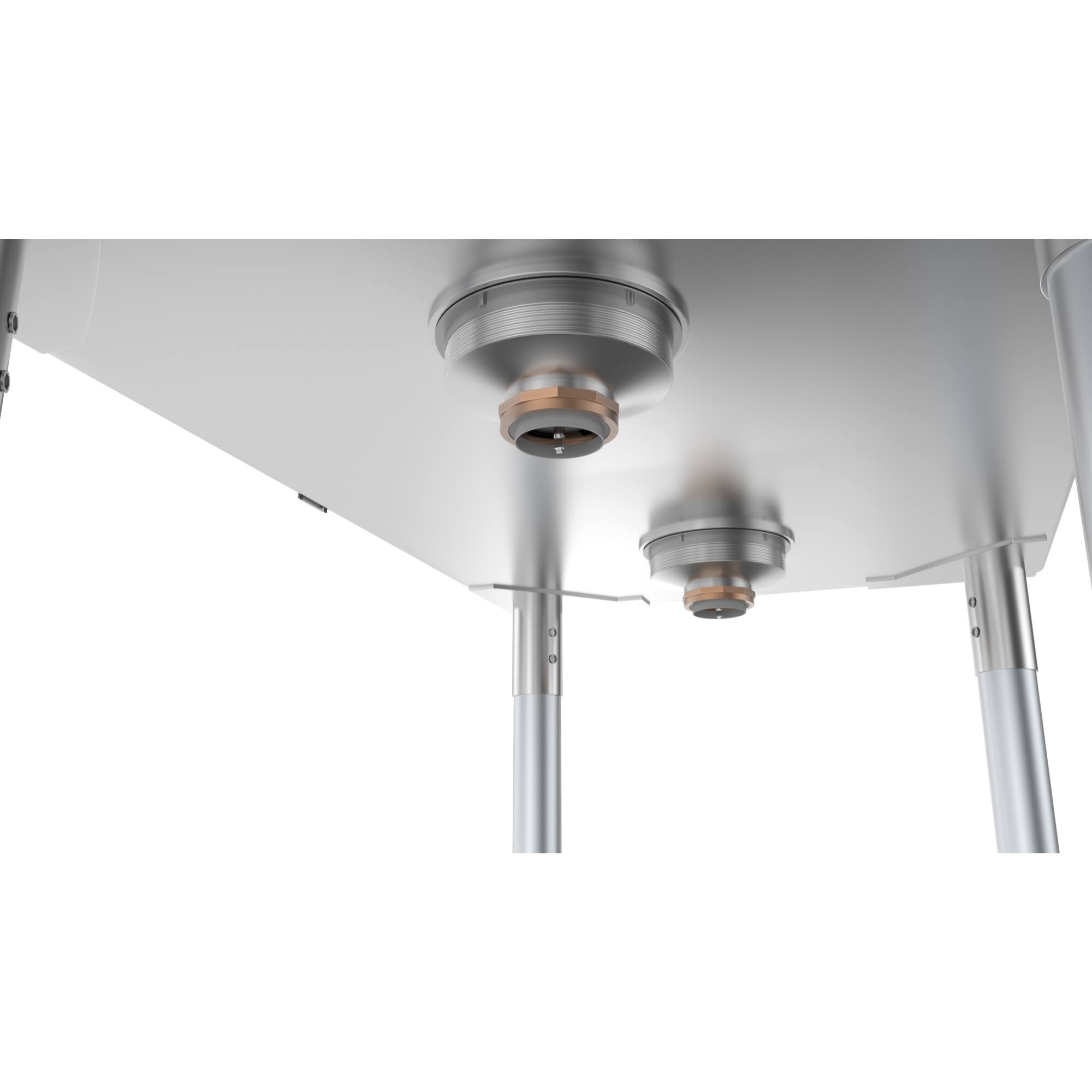 Alt View 5. Koolmore - 43 in. Two Compartment Stainless Steel  Sink with Drainboard, Bowl Size 12"x 16"x 10" SB121610-16R3 - Stainless Steel.