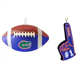 The Memory Company - Florida Gators Two-Pack Football & Foam Finger Ornament Set - Multicolor