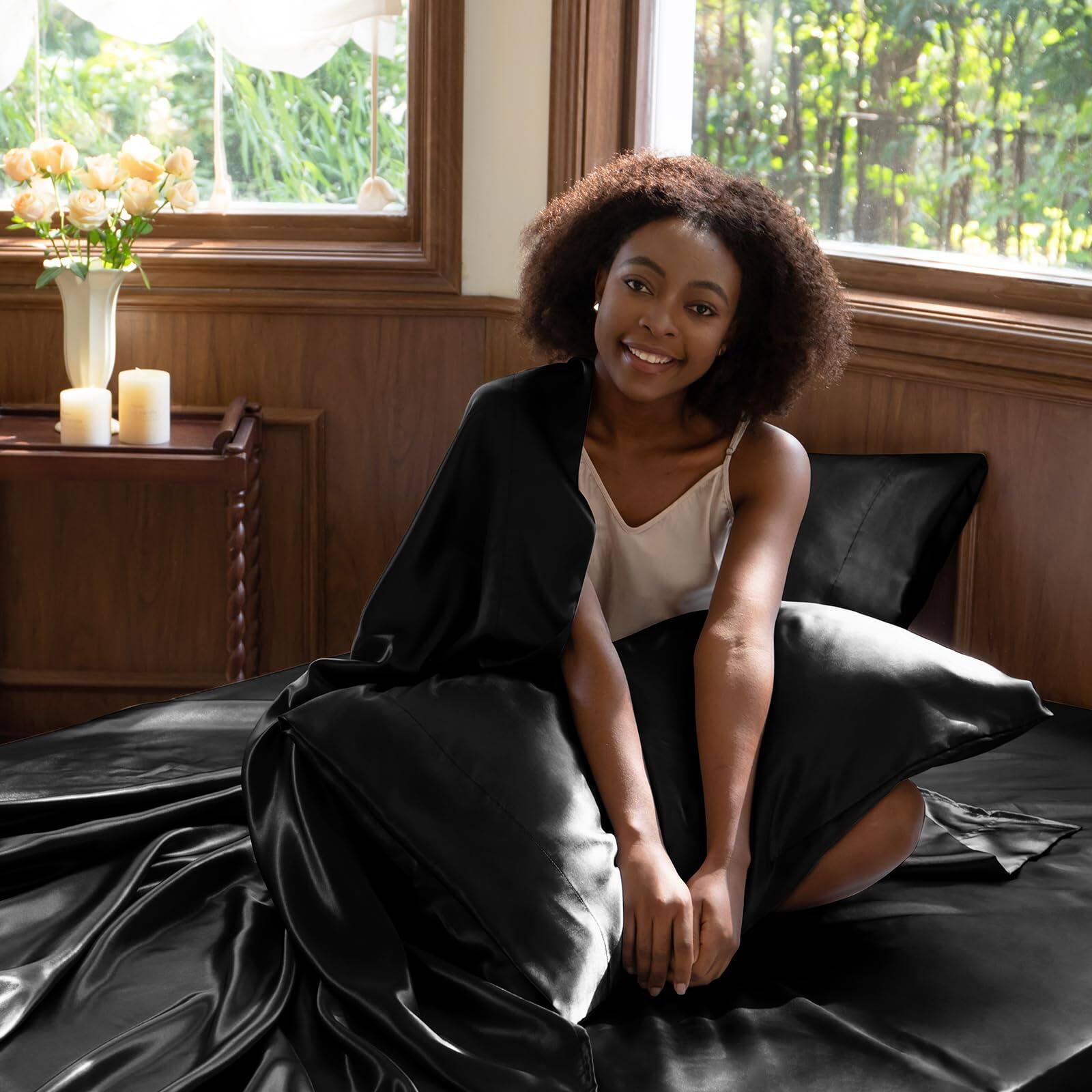 Alt View 5. Skar Audio - Satin Sheets Queen Size Bed Set - Silky Sheet Luxury With Smooth And Soft Microfiber Includes 1 Fitted Flat... - Burgundy King(6Pc).