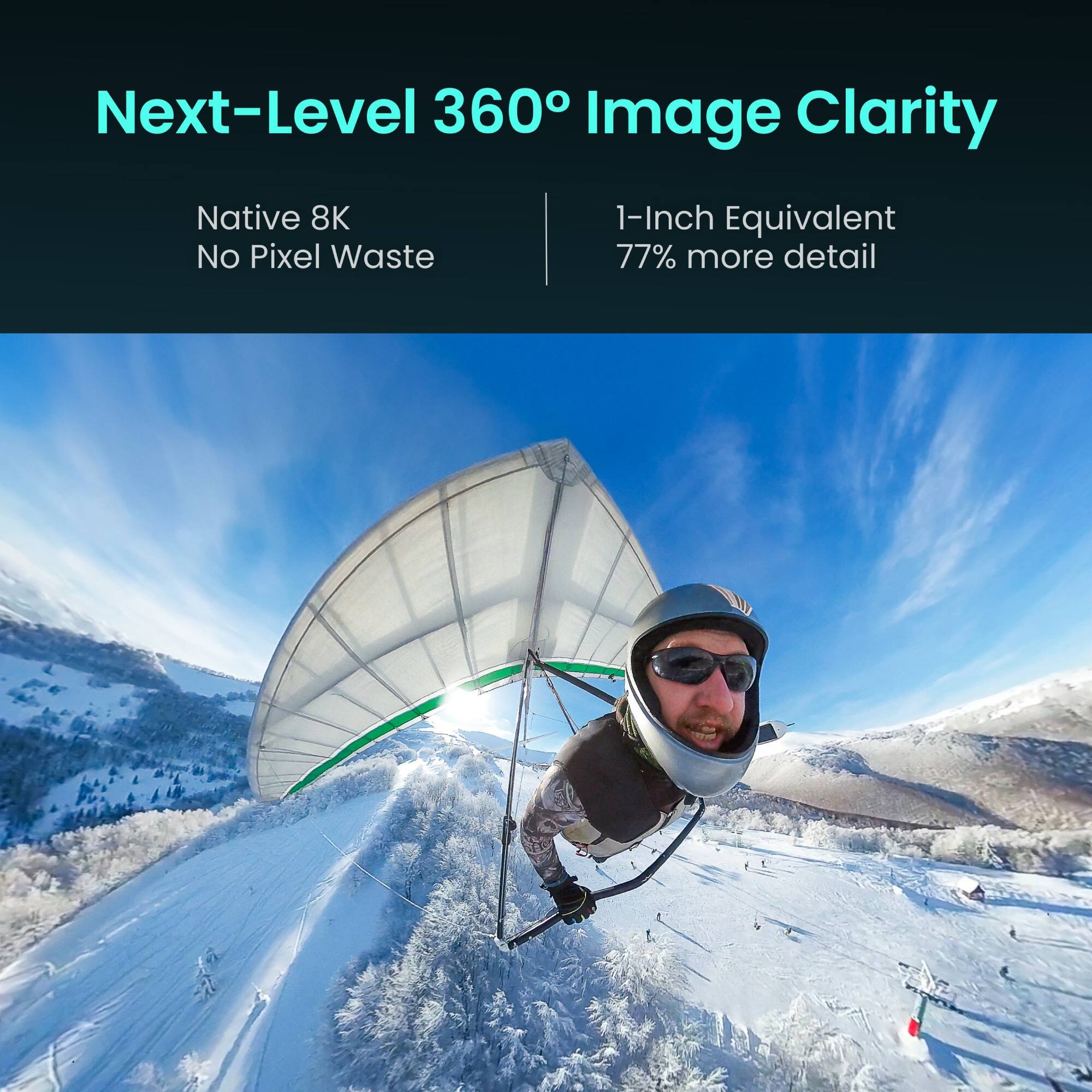 Next-Level 360° Image Clarity

Native 8K
No Pixel Waste

1-Inch Equivalent
77% more detail