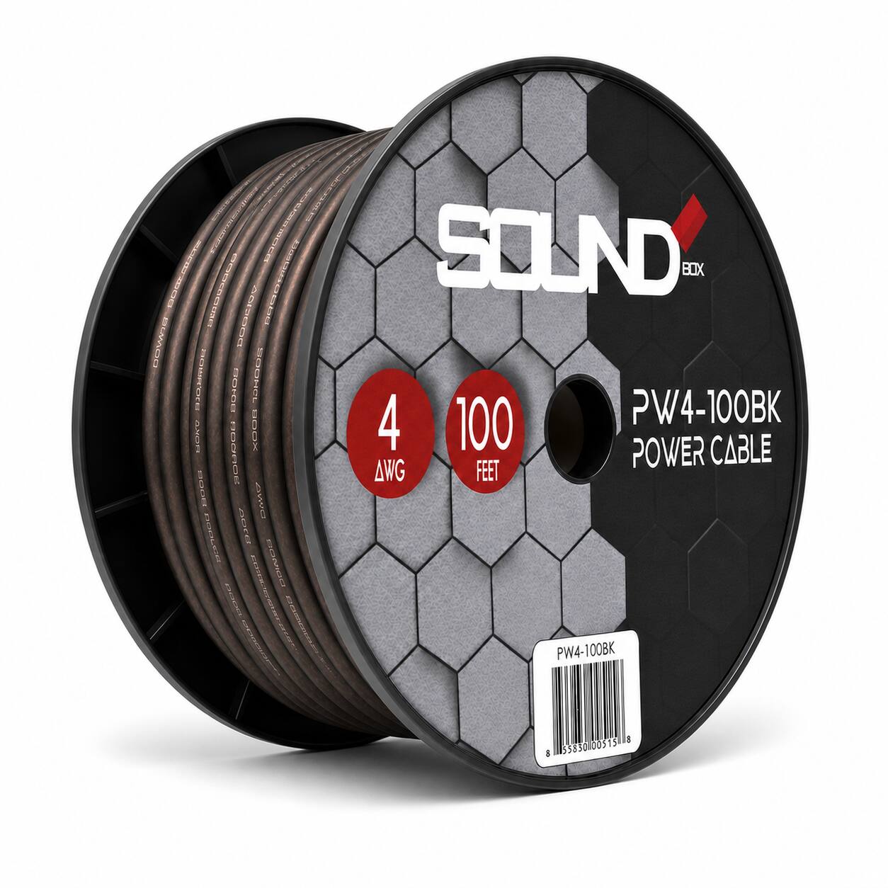 SOUND BOX  
PW4-100BK  
POWER CABLE  
4 AWG  
100 FEET