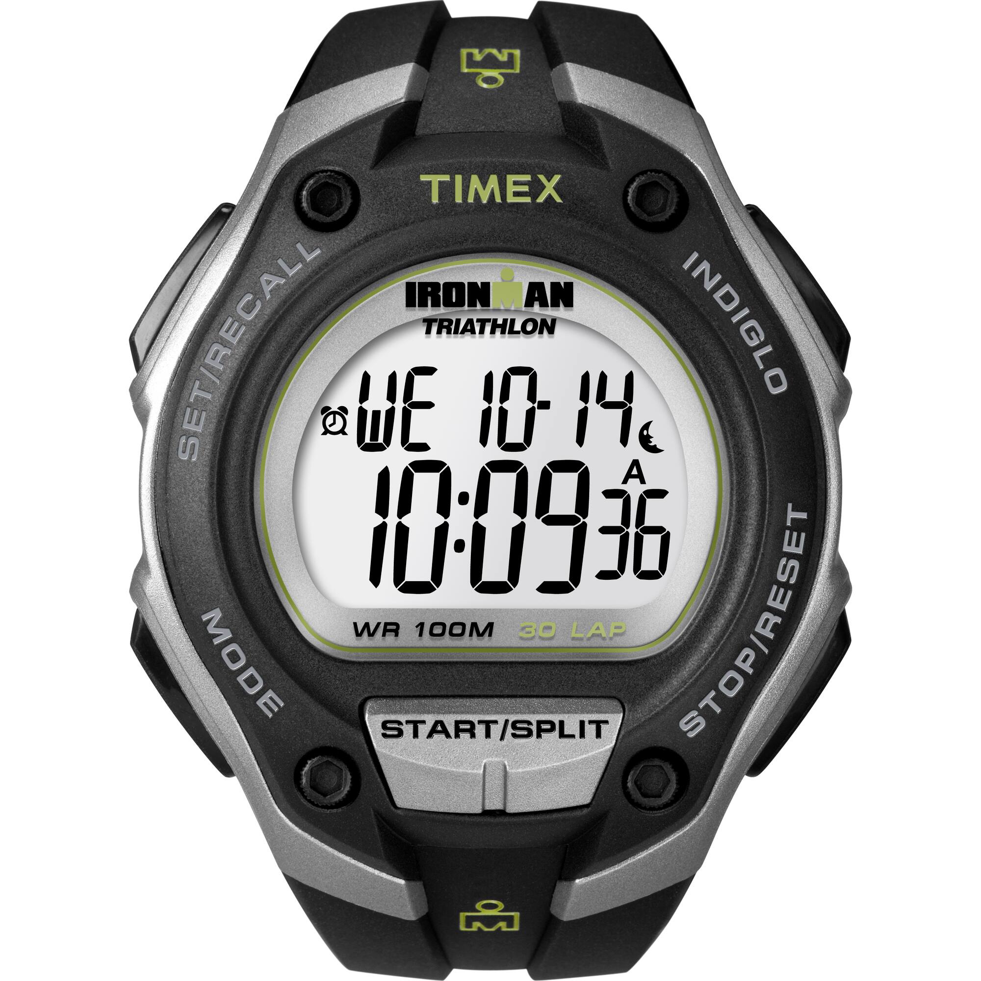 Front. Timex - TIMEX Men's IRONMAN Classic 30 Oversized 43mm Watch - Black/Silver-Tone.