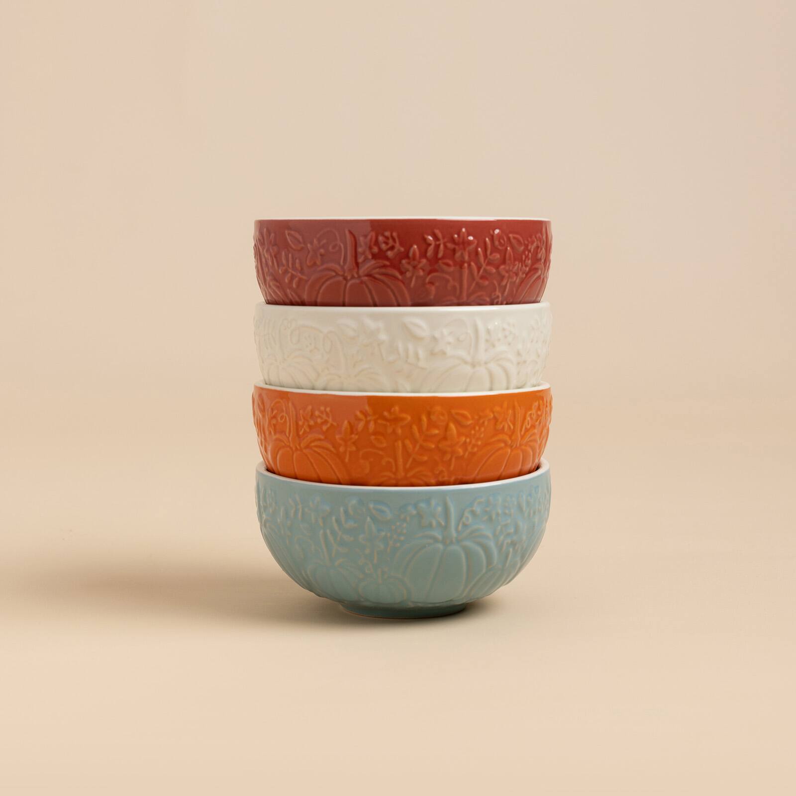 Alt View 2. Mason Cash - Home Set of 4 Mini Pumpkin Bowls, 5.9-Ounce - Multicolored.