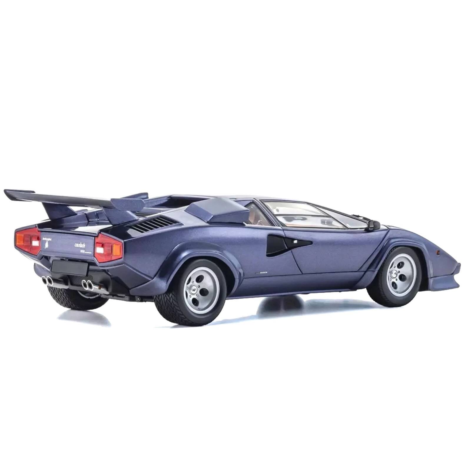 Alt View 4. Kyosho - Lamborghini Countach LP 5000 Quattrovalvole Dark Blue Metallic 1/18 Diecast Model Car by Kyosho.