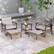 Alt View 3. Costway - 5 PCS Patio Furniture Set with 2-Tier Coffee Table & 2 Ottomans Cushions Included - Mix Brown + Grey.