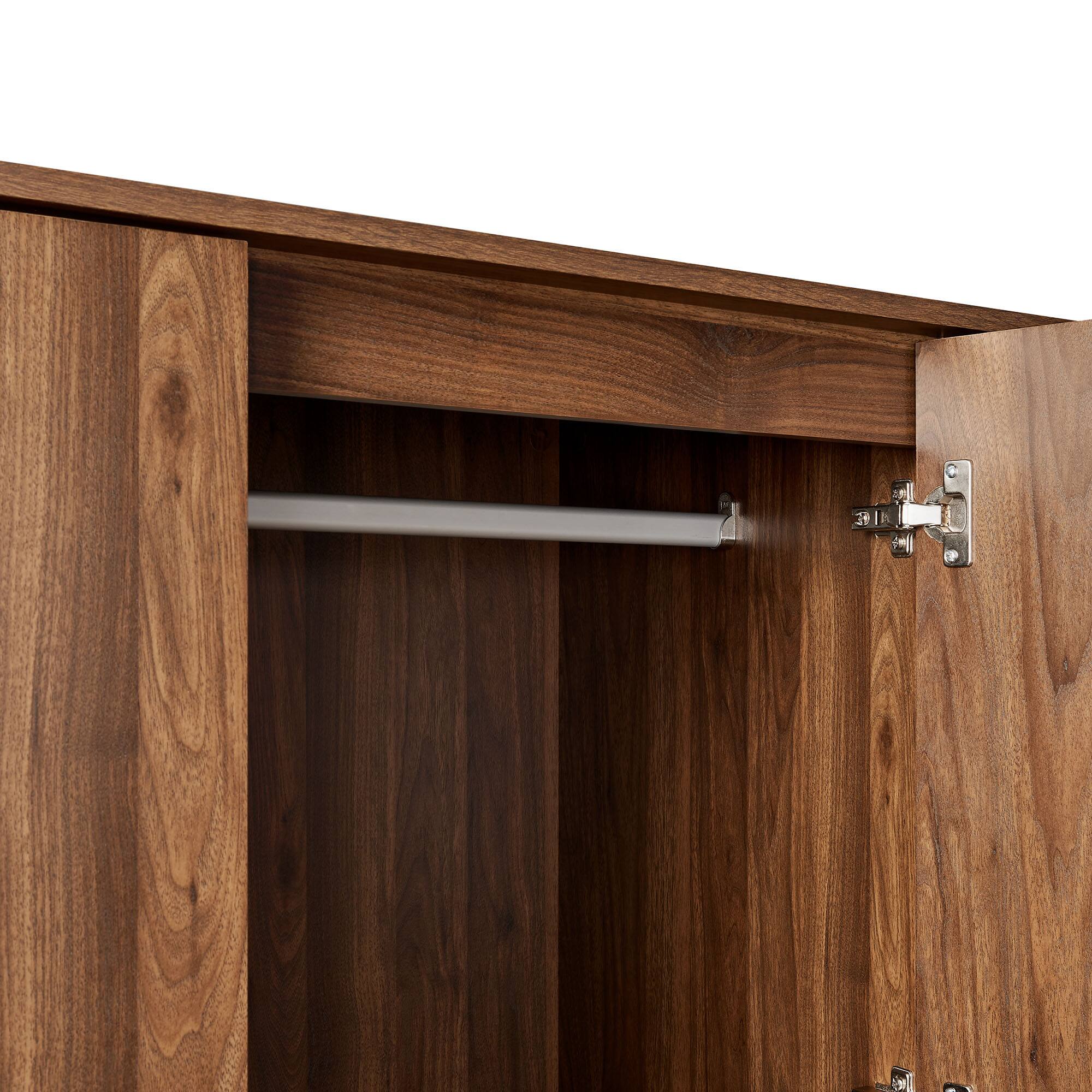Alt View 8. Modway - Bulwark 3-Door Wardrobe Closet by Modway - Walnut.