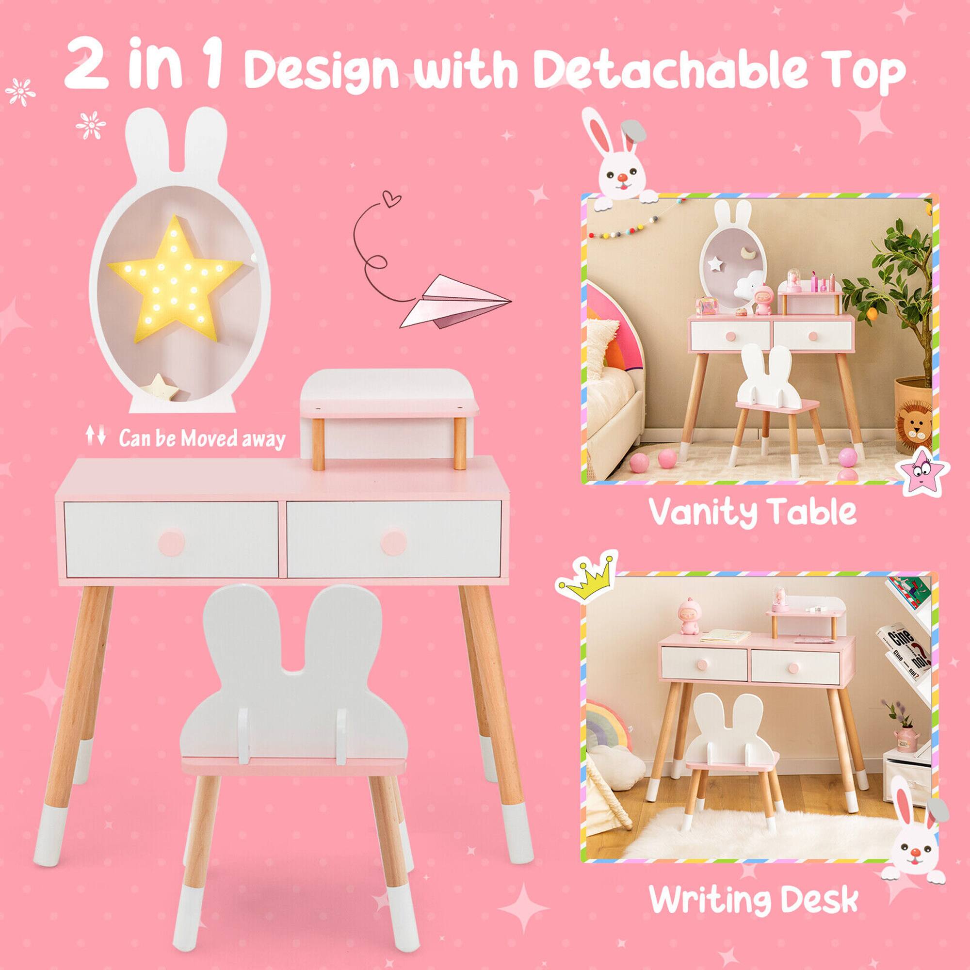2 in 1 Design with Detachable Top

Can be Moved away

Vanity Table

Writing Desk