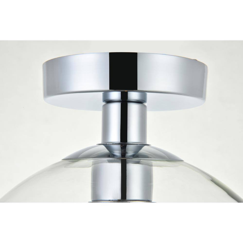 Back. Living District - Baxter 1 Light Chrome Flush Mount With Clear Glass - Chrome And Clear.