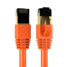 Front. Cables Direct Online - Cat8 Ethernet Cable 3FT, 40Gbps High-Speed RJ45 Shielded Copper Cord for Router, PC & Gaming - Orange.
