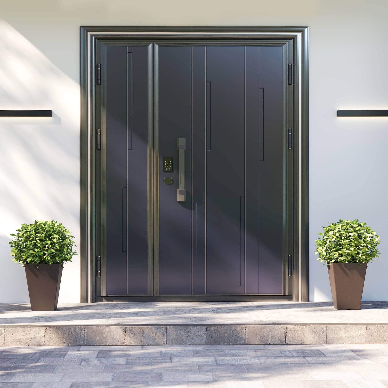 Alt View 3. Costway - Costway 14" Square Taper Planter Set of 2 with Removable Inner Bucket & Drainage Holes - Brown.