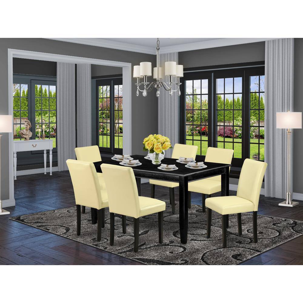 Left. East West Furniture - Dining Room Set Black - Brown.