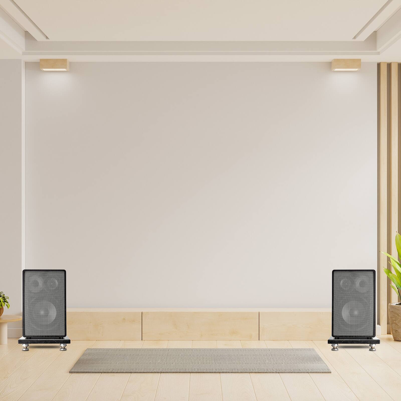 Alt View 5. Unique Bargains - 8pcs Speaker Isolation Feet, 25x5mm Copper Shock Absorption Pad Anti Vibration for Amplifier Audio - Black.