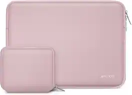 mosiso - 13 inch Laptop Sleeve for MacBook Air Pro 13 M5 M4 M3 M2 M1 2026-2018 /Neo 13, Neoprene Computer Sleeve with Small Case - Pink