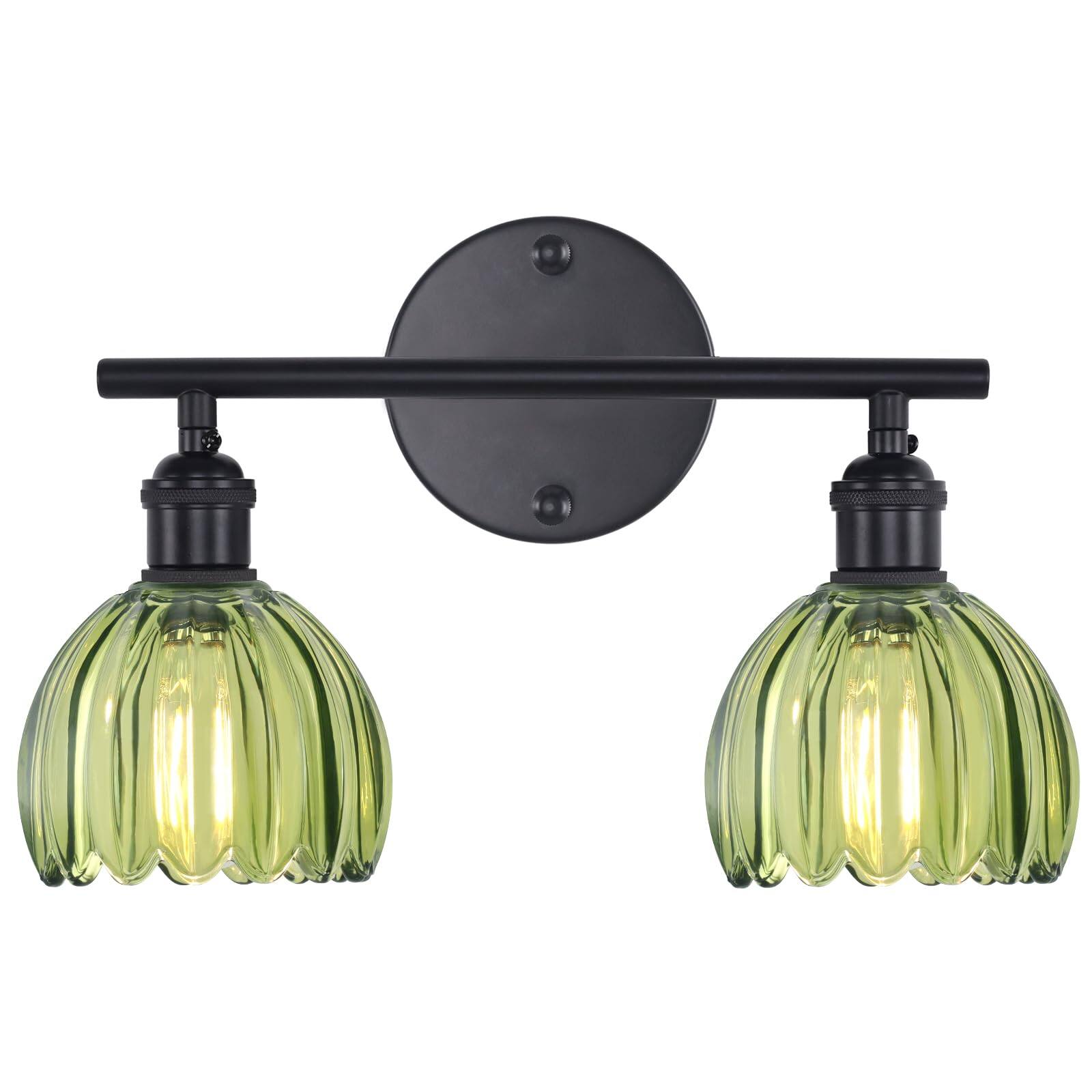 2 Heads-Black Base-Tulip Green-Hardwired