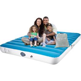 Ciays - Twin Air Mattress with Built-in Pump, Blow Up Mattress w/ Carrying Bag AIRBED - Wavy Flocked-blue