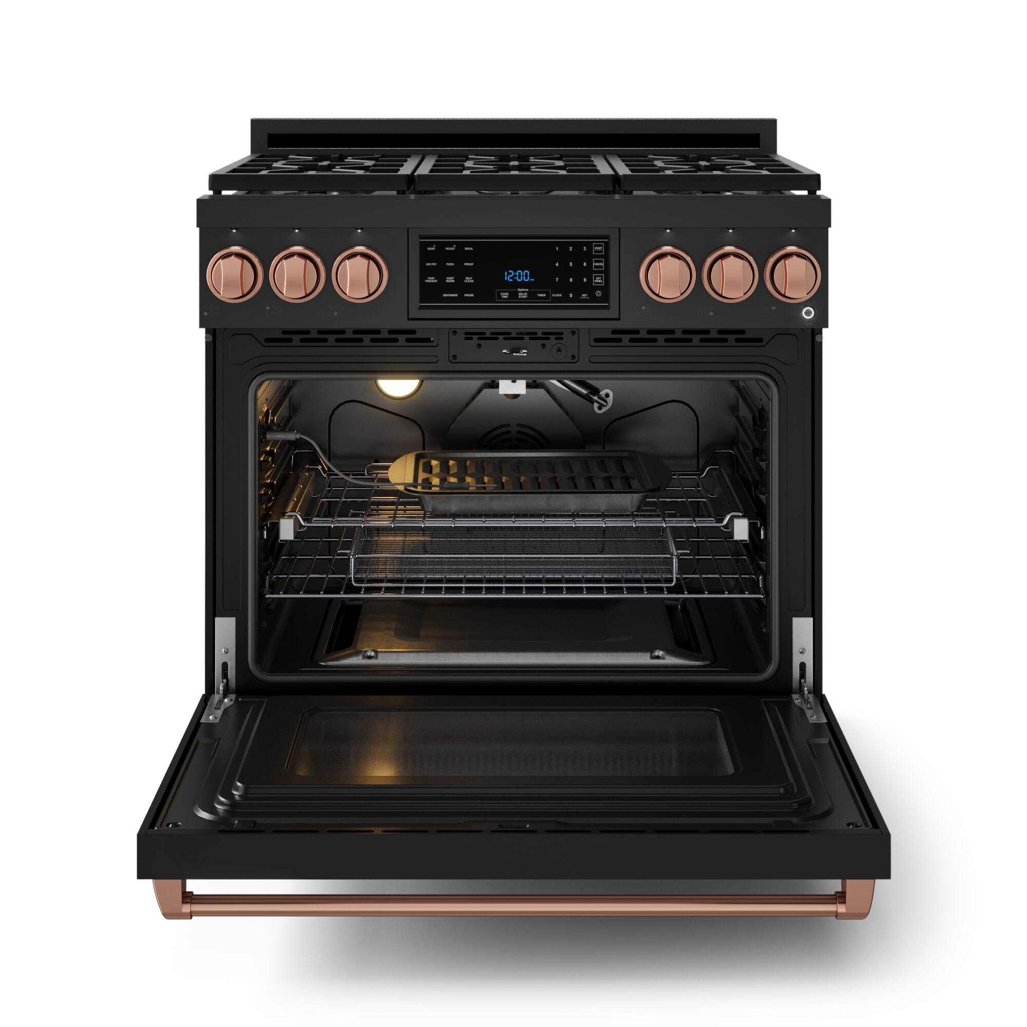 Alt View 11. Thor Kitchen - Gordon Ramsay Series by Thor Kitchen 6.0 Cu. Ft Freestanding Gas Range with Rose Gold Hardware - Black.